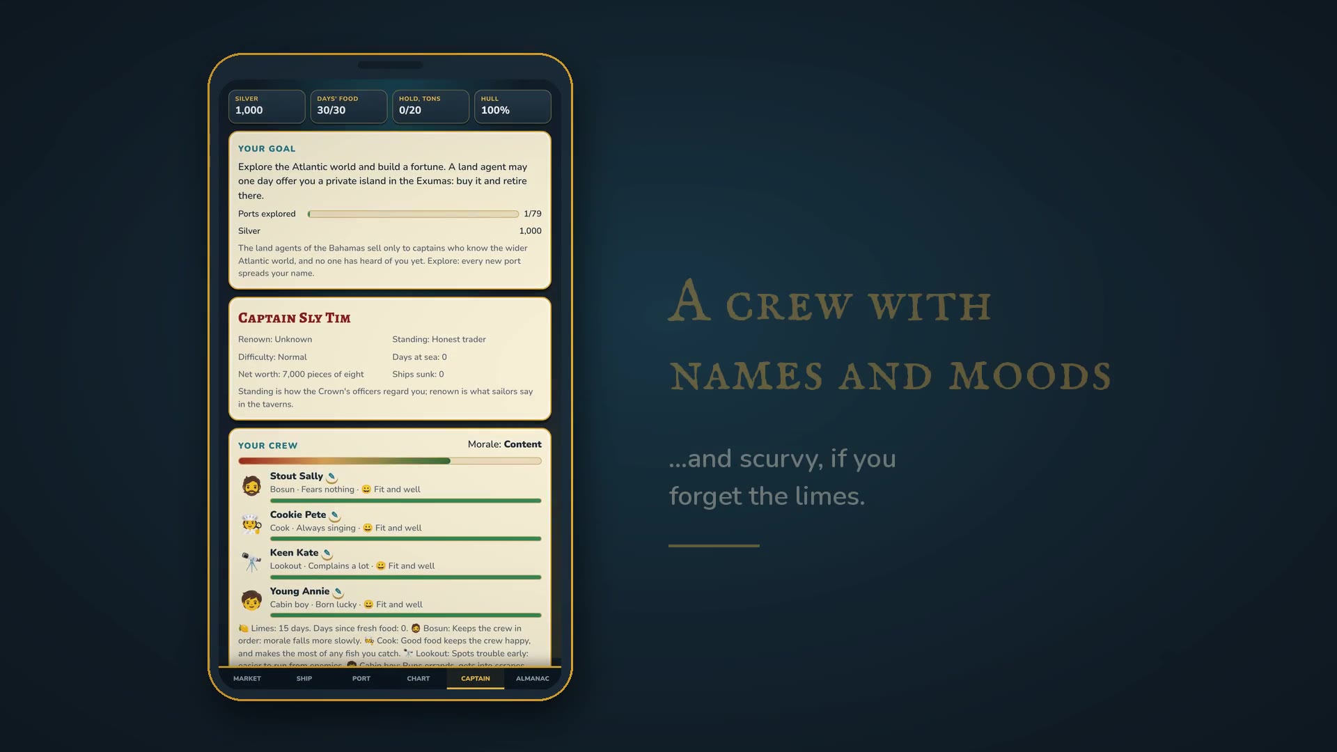 The crew screen